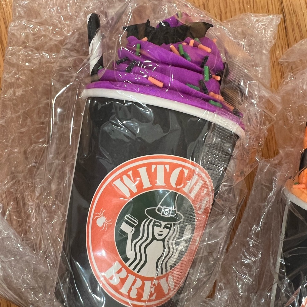 Latte coffee hocus pocus ornaments - Picture 3 of 3